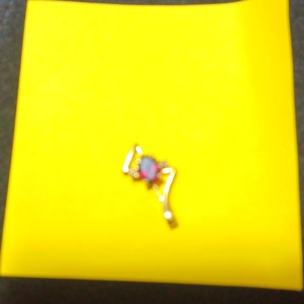 Pendant With Ruby Red Set In Gold Mounting Will G… - image 2